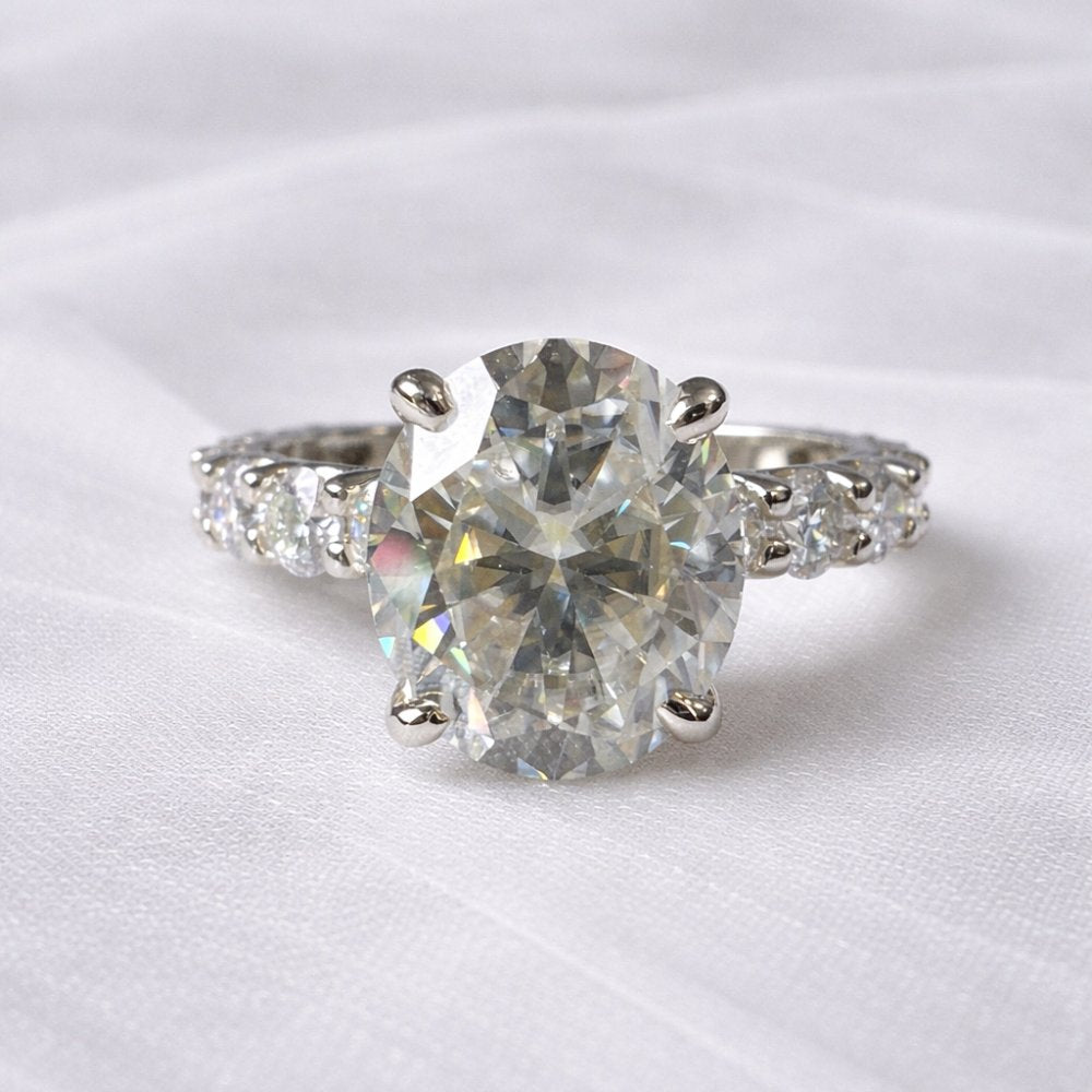 Signature Sophie 4.4CTW Oval Cut Hidden Halo Engagement Ring image 6