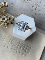 Signature Mia Emerald Cut Two Tone Trilogy 3.5-4ct Ring image 4