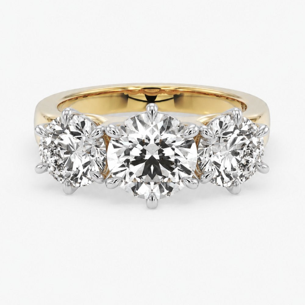 Allie 3CTW Round Cut Trilogy Band - M&F Series image 6