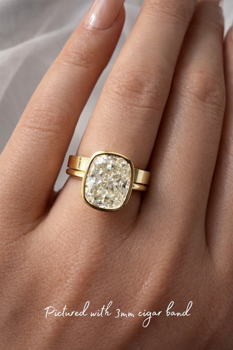 Signature Jasmine 3ct Elongated Cushion Cut Bezel Set Ring image 4