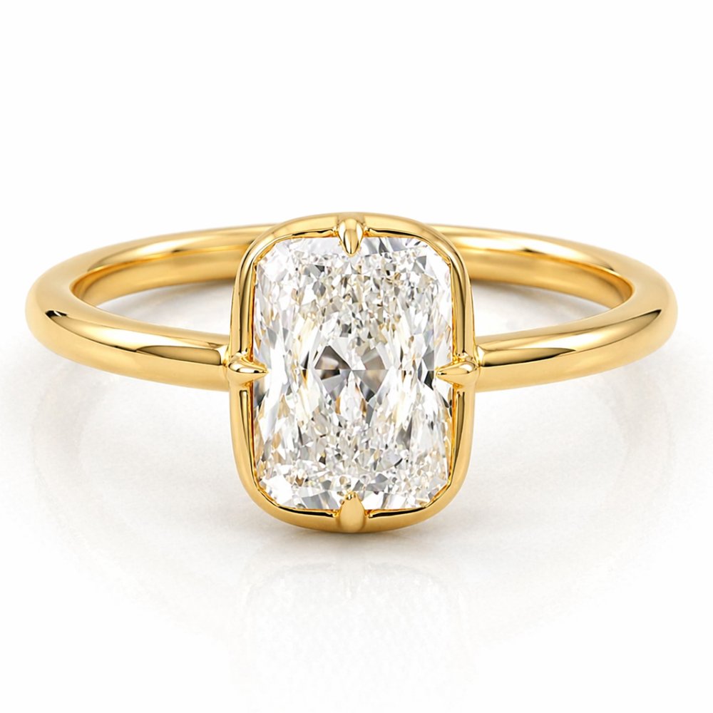 Signature Zara 3ct Radiant Cut Georgian Bezel Ring image 0