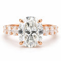 Valentina 6.1CTW Oval Cut Moissanite Engagement Ring - M and F Series image 0
