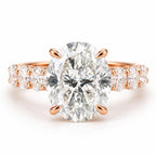 Valentina 6.1CTW Oval Cut Moissanite Engagement Ring - M and F Series image 0