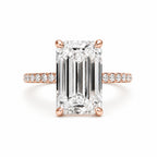 Signature Isabelle Emerald Cut 4ct Pave Cathedral Setting Ring image 7