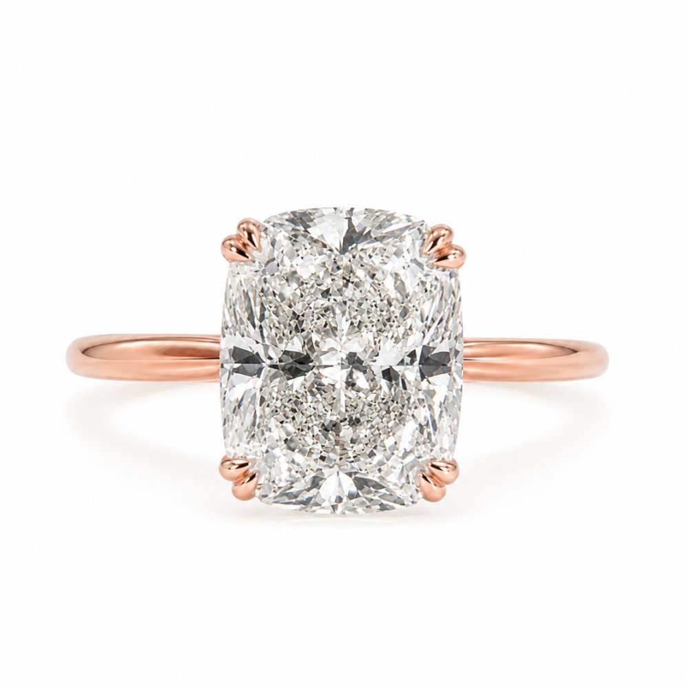 Signature Catherine 3ct Elongated Cushion Cut Cathedral Setting Ring image 10