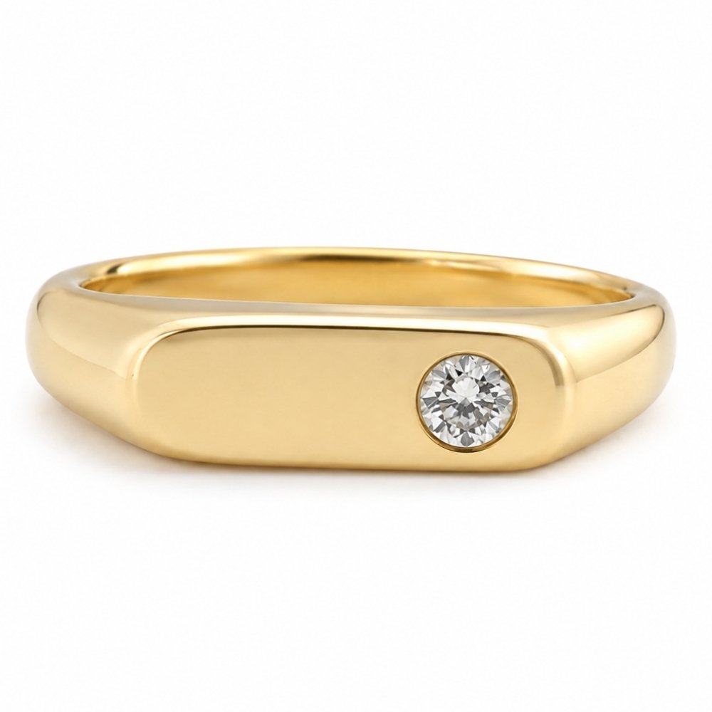 Brendan Small Oval Face Signet Unisex Ring - M & F Series image 0