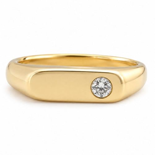 Brendan Small Oval Face Signet Unisex Ring - M & F Series image 0