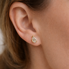 Paris 1ct Moissanite Pear Stud Earrings image 1