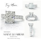 Fay-Maree 7.6CTW Radiant Cut Moissanite Engagement Ring - M and F Series image 9