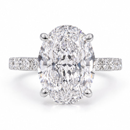 Signature Claire 3.5ct Oval Cut V Prong Pave Ring image 7