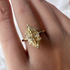 Lia 3ct Champagne Moissanite Marquise Cut Tulip Setting Ring - M & F Series image 1