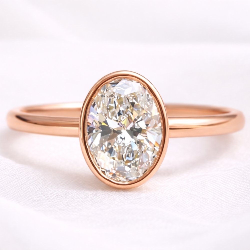 Lottie 2.5ct Oval Bezel Ring - M & F Series image 6