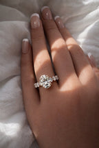 Valentina 6.1CTW Oval Cut Moissanite Engagement Ring - M and F Series image 2