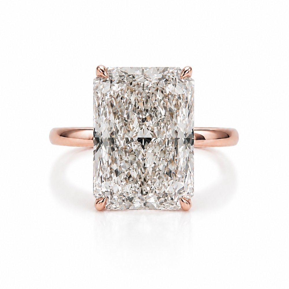 Raina 5ct Radiant Cut Tulip Setting Engagement Ring - M&F Series image 7