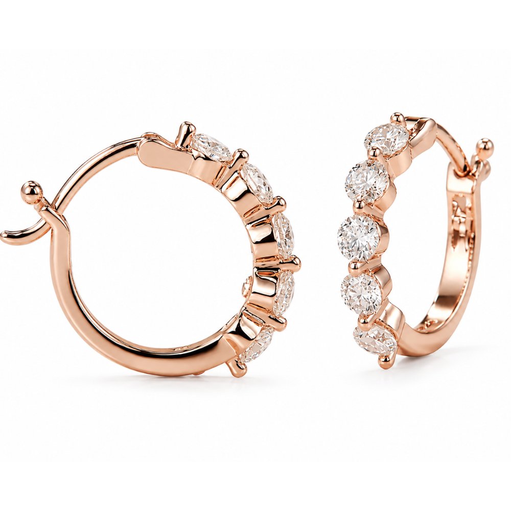 Elkie 1.0cttw Moissanite Huggie Earrings