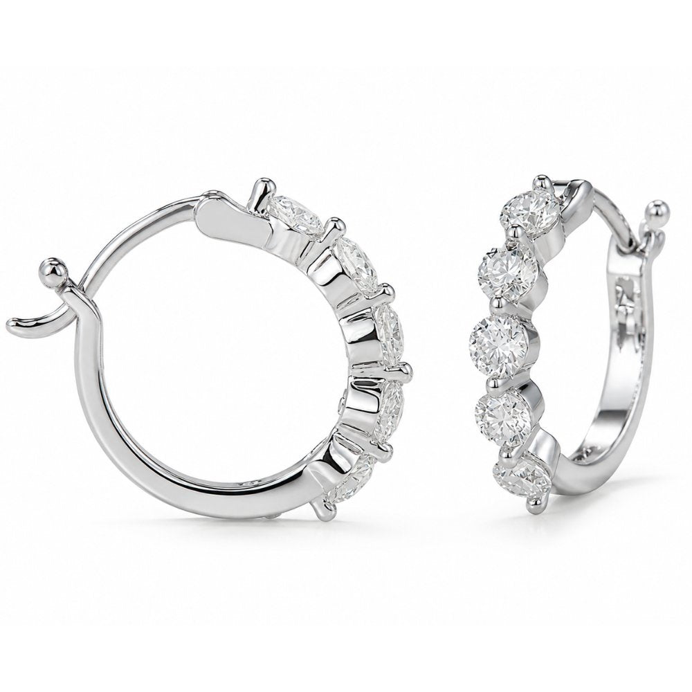 Elkie 1.0cttw Moissanite Huggie Earrings
