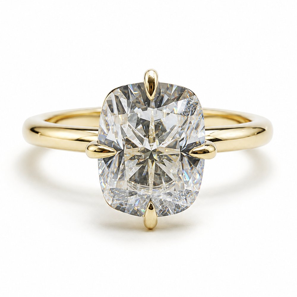 Lizzi 3ct Elongated Cushion Solitaire Ring