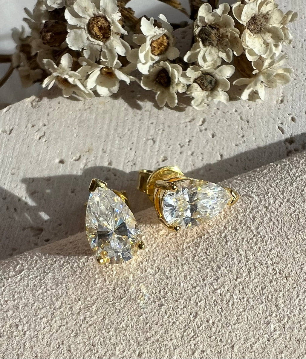 Paris 1ct Moissanite Pear Stud Earrings image 3