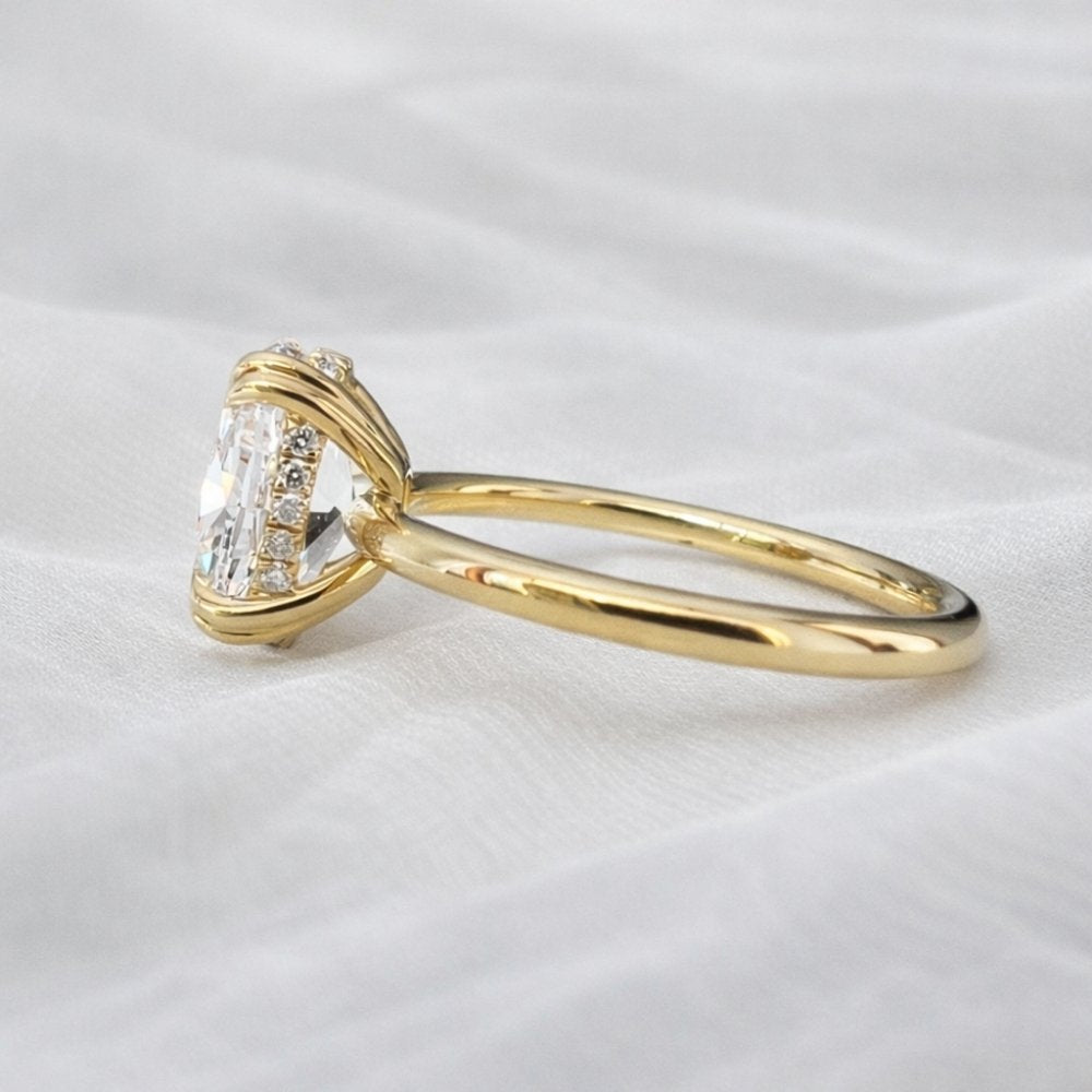Signature Stevie Oval Cut 2.5ct Hidden Halo Low Set Ring image 5