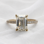 Signature Charlotte Emerald Cut 2-2.5ct Moissanite Ring image 3