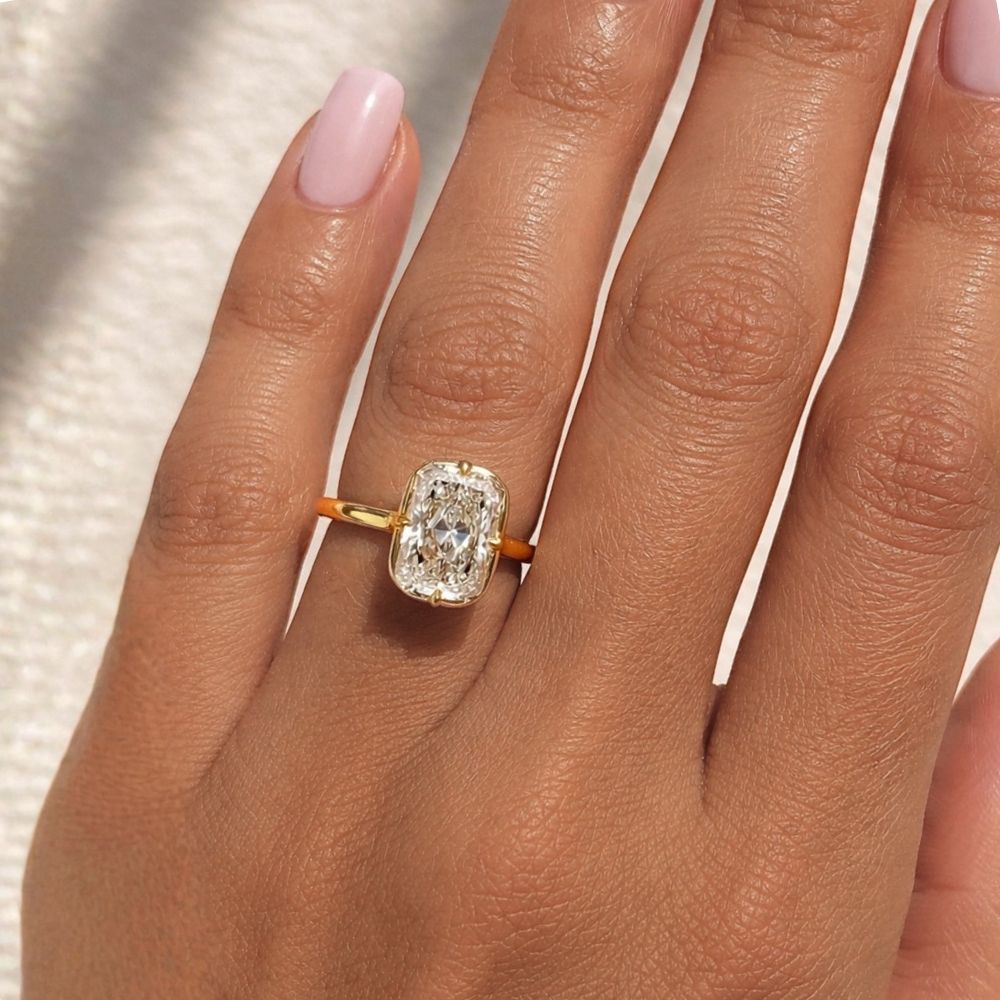 Signature Zara 3ct Radiant Cut Georgian Bezel Ring image 1