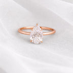Signature Vela 4ct Pear Cut Cathedral Set Ring image 4