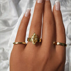 Lia 3ct Champagne Moissanite Marquise Cut Tulip Setting Ring - M & F Series image 5