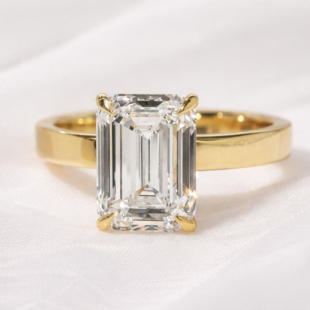Signature Emma 4ct Emerald Cut Cigar Band Engagement Ring image 5