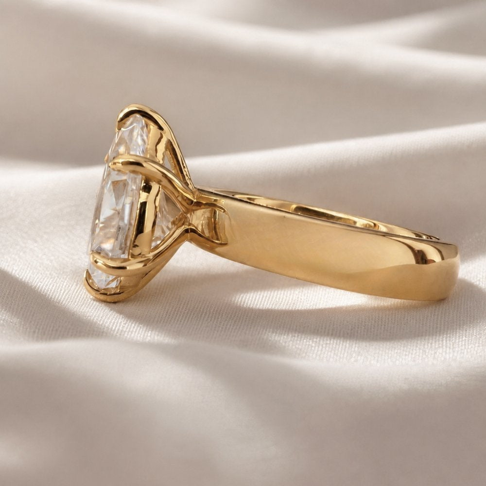Florie 3ct Pear Wide Band Ring