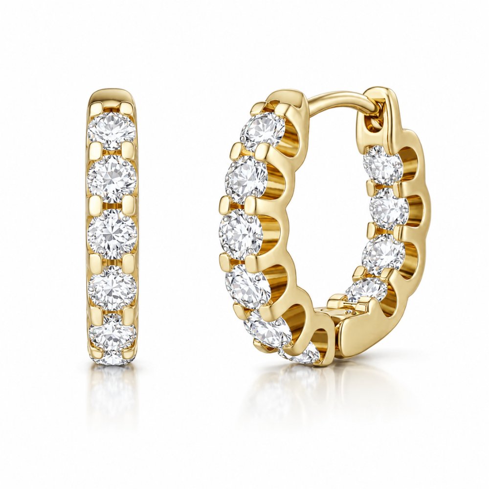 Noemi 0.6CTW Inside Out Lab Diamond Huggie Earrings