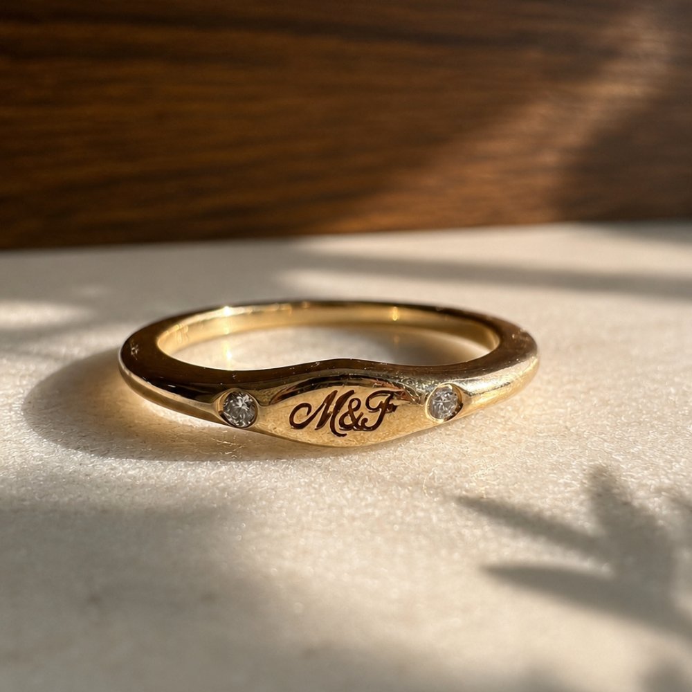 Birthstone Signet Pinky Ring