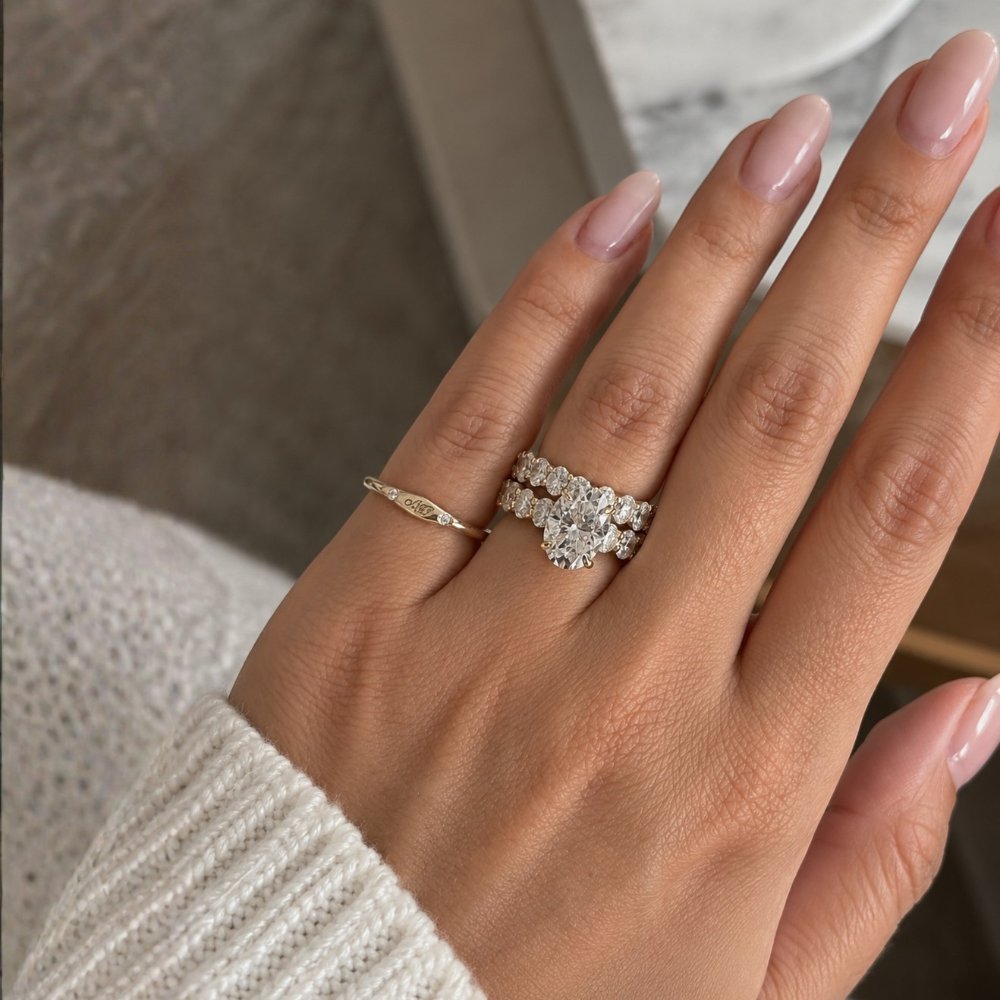 READY TO SHIP - Valentina 2.25CTW Oval 3/4 Eternity Band