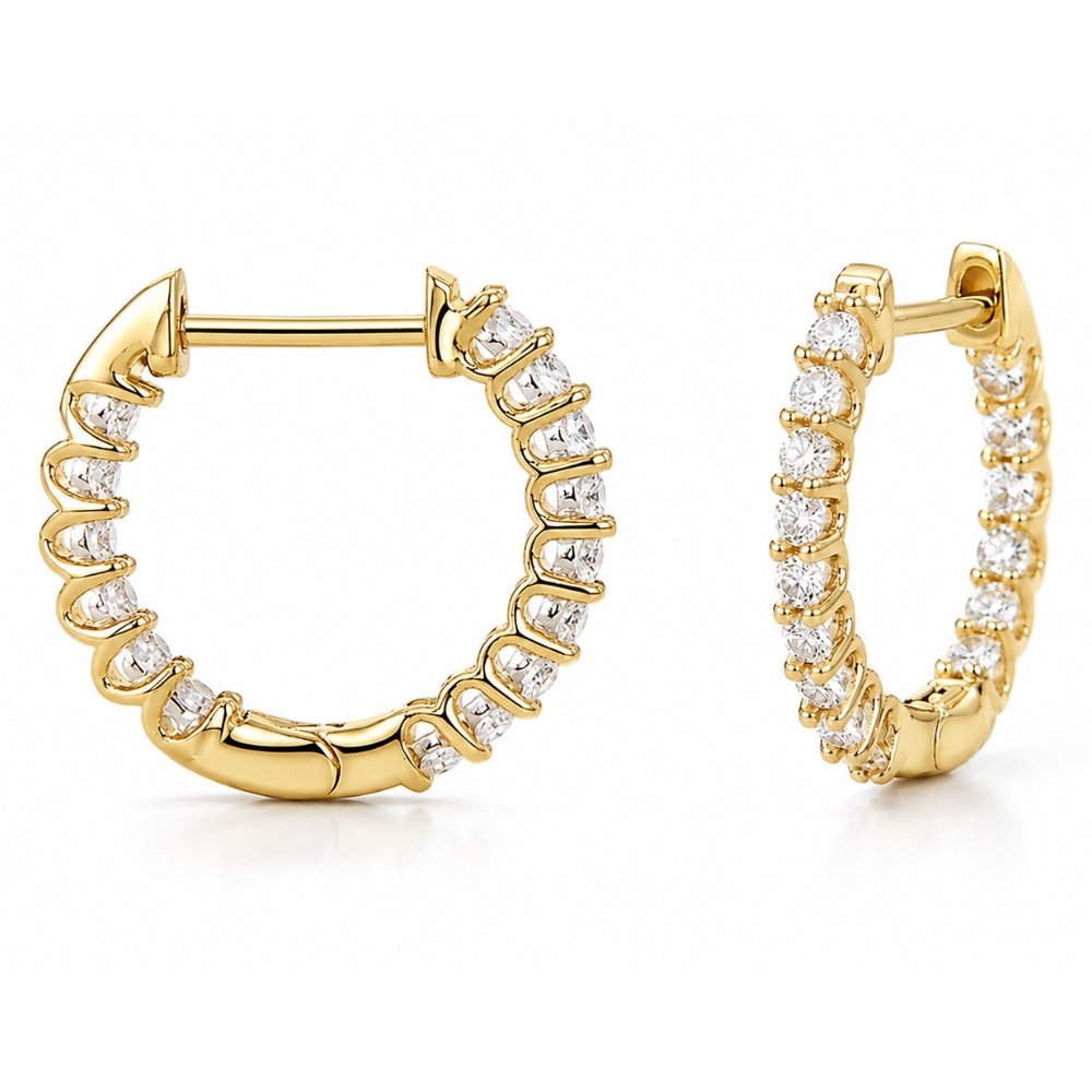 Willow Moissanite Huggie Inside Out Earrings