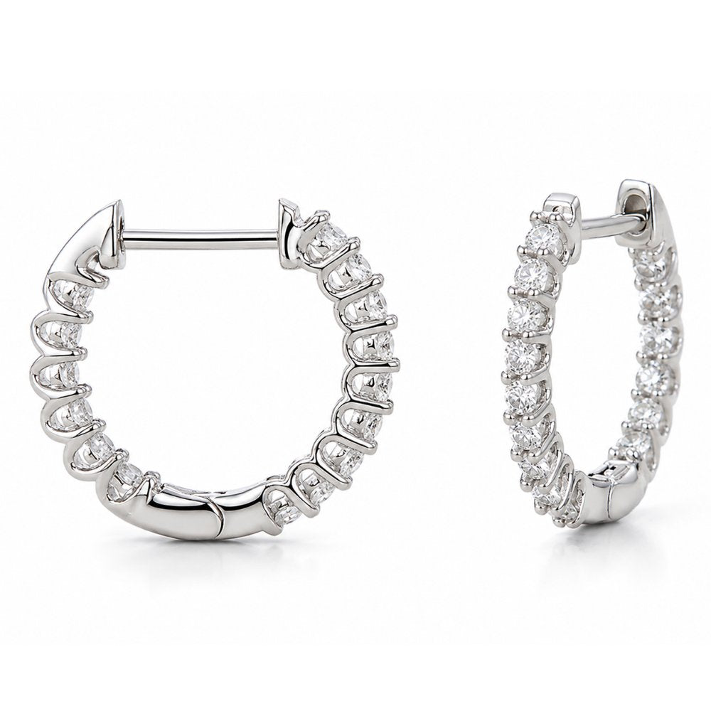 Willow Moissanite Huggie Inside Out Earrings